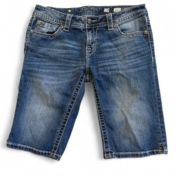 Miss Me Women's Blue Jeans Bermuda Shorts Sz 29 - Picture 2 of 5